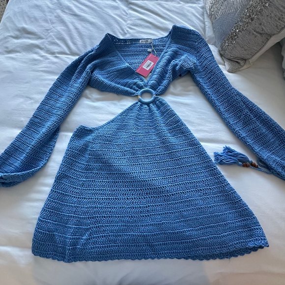 Cleo Crochet Dress Blue - Picture 5 of 5